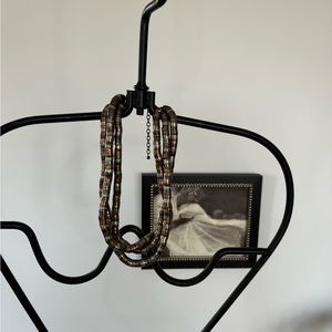 Vintage Tri-Tone Metal Three Strand Necklace